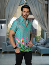 Green Pichwai Art Shirt - Elganza