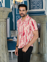 Cream Shibori Print Kantha Shirt - Elganza