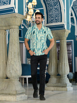 Blue Shibori Print Kantha Shirt - Elganza