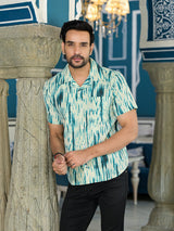Blue Shibori Print Kantha Shirt - Elganza
