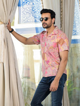 Pink patchwork printed Shirt - Elganza