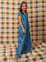 Blue Striped Dress - Elganza