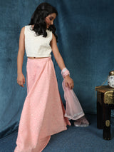 Pink Mirror Work Lehenga Choli With Dupatta - Elganza