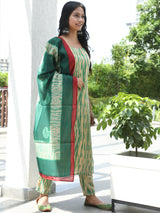 Cream Shibori Print Kurta Pant With Dupatta - Elganza