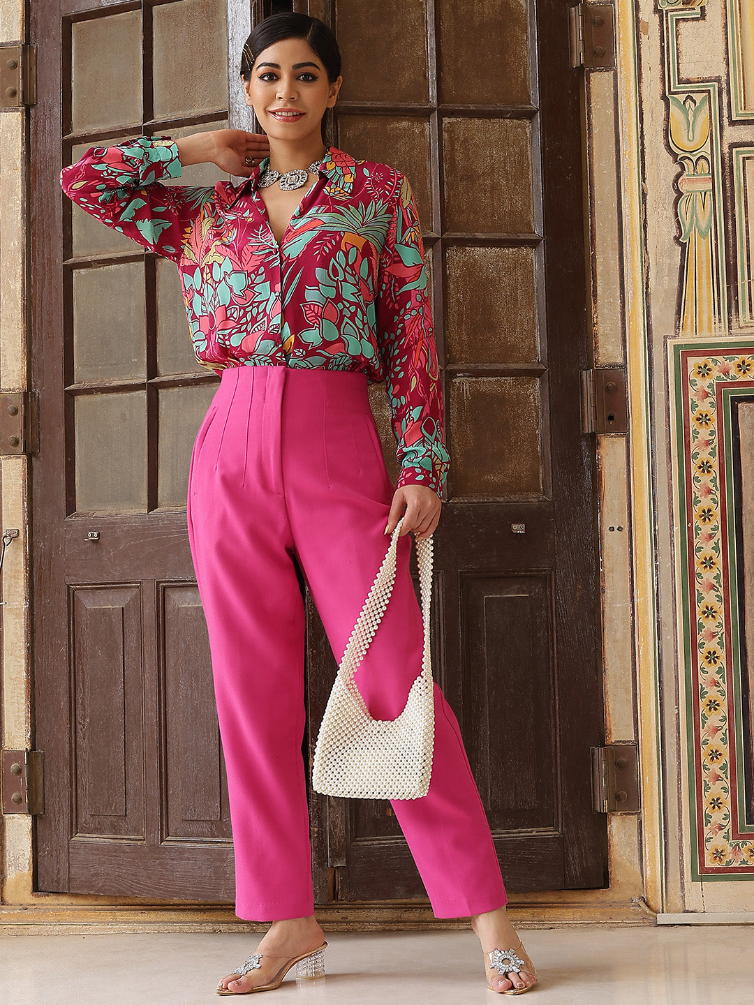 Multicolor Floral Print Shirt - Elganza