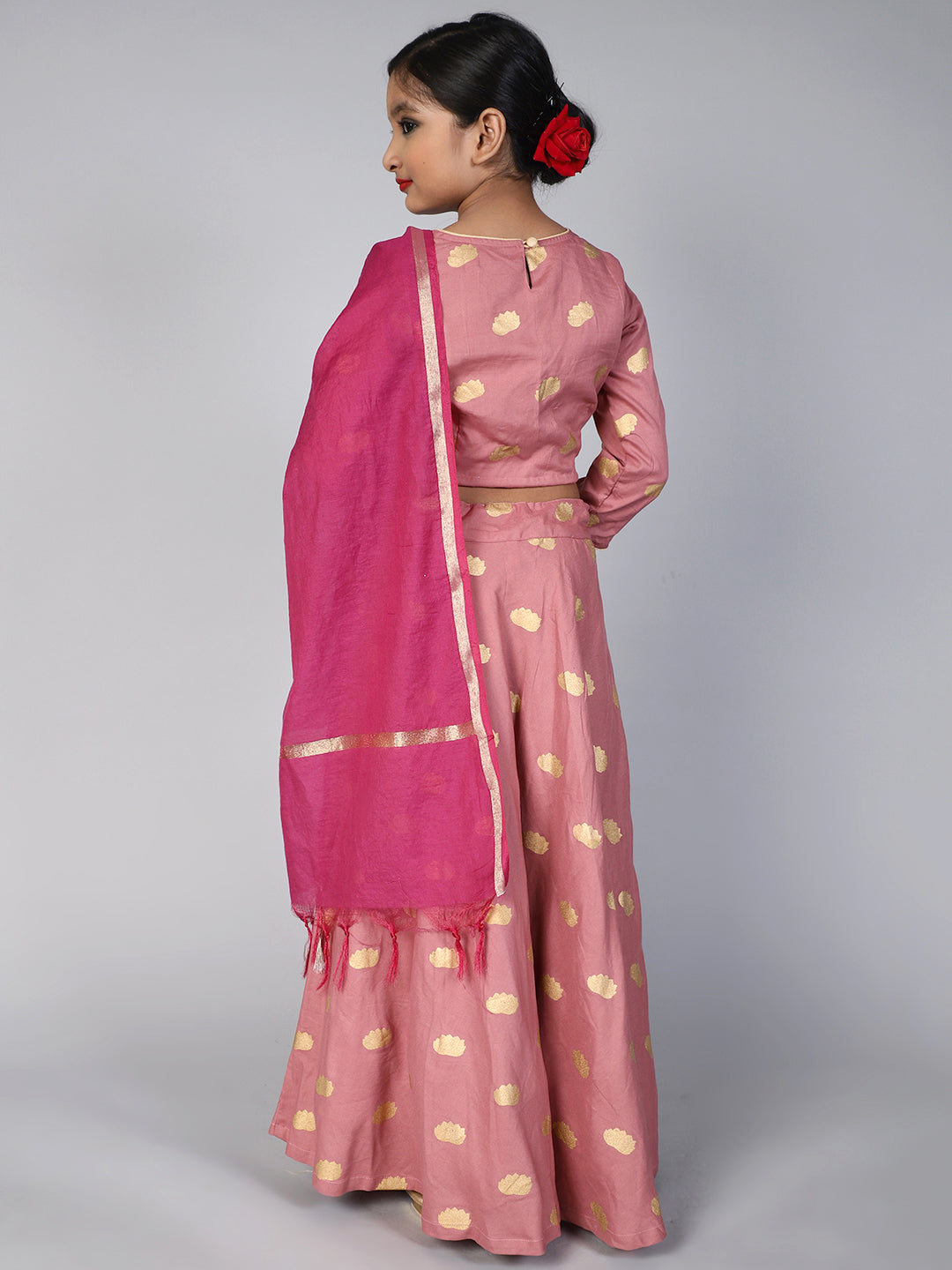 Purple Printed Lehenga Choli With Dupatta - Elganza