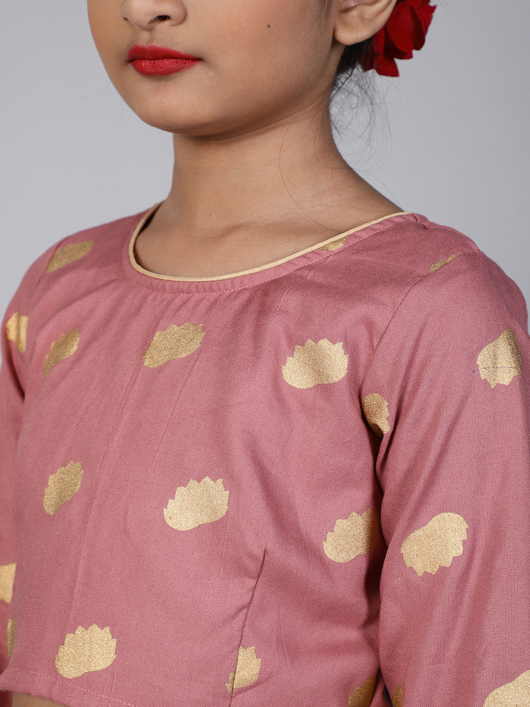 Purple Printed Lehenga Choli With Dupatta - Elganza