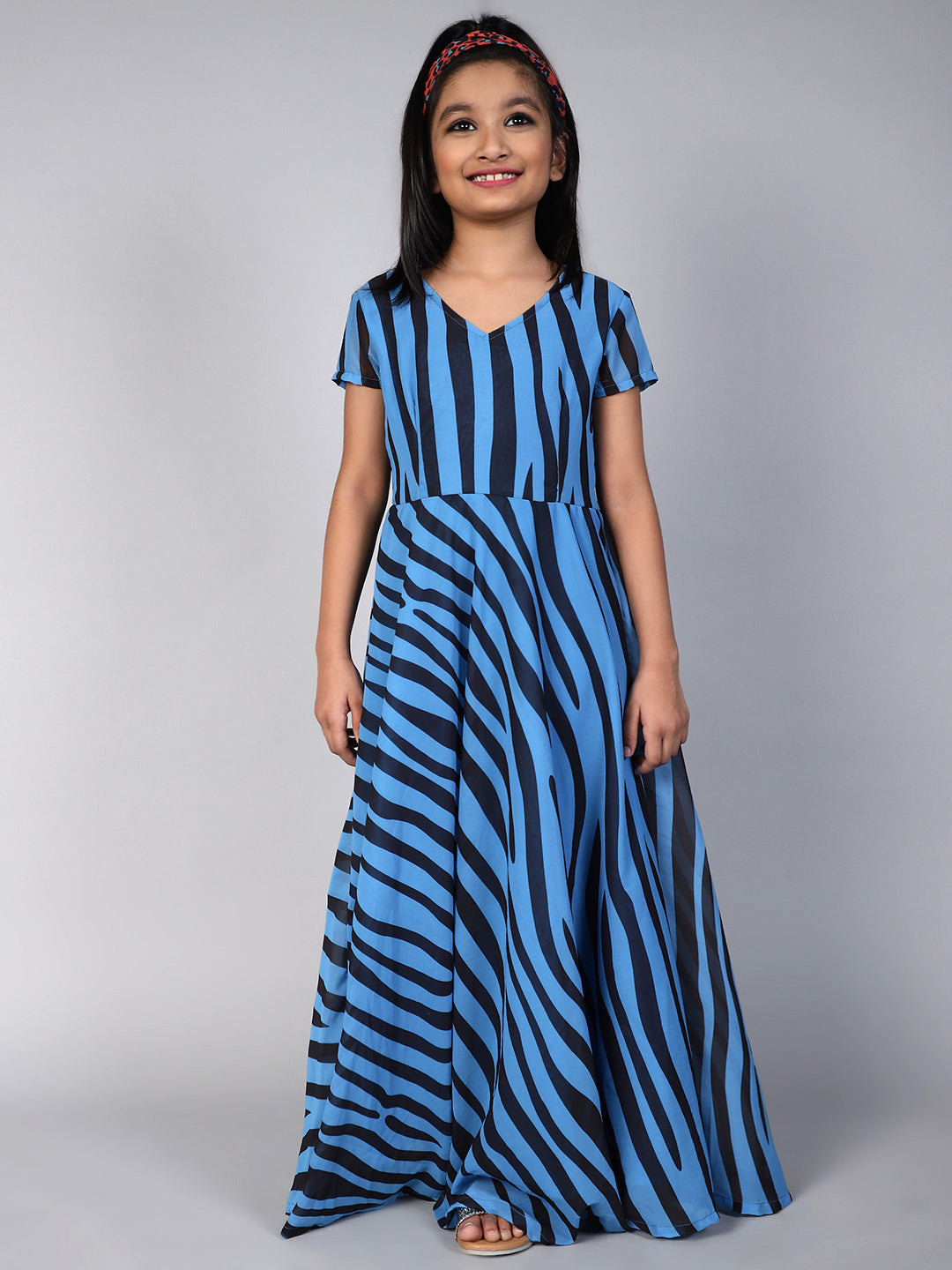 Blue Striped Dress - Elganza