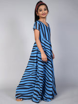 Blue Striped Dress - Elganza