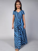 Blue Striped Dress - Elganza