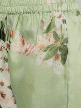 Green Floral Print Kurta With Palazzo - Elganza