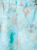 Pastel Blue Floral Print Lehenga Choli - Elganza
