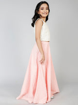 Pink Mirror Work Lehenga Choli With Dupatta - Elganza