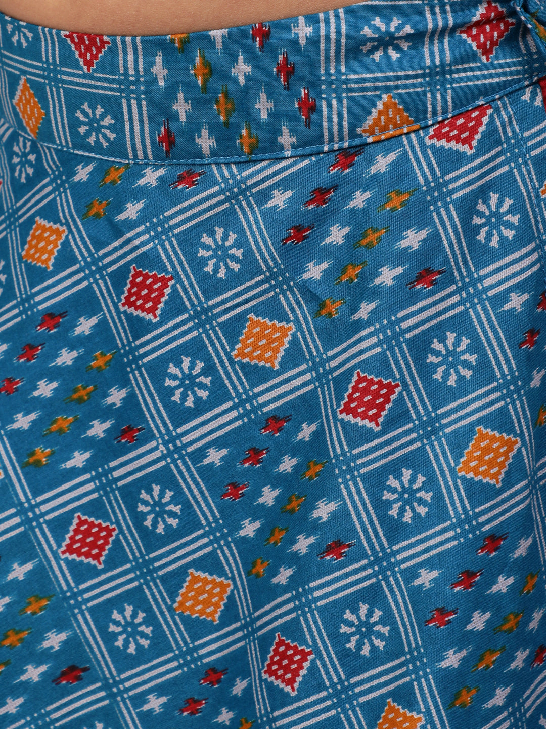 Blue Patola Print Lehenga Choli With Dupatta - Elganza
