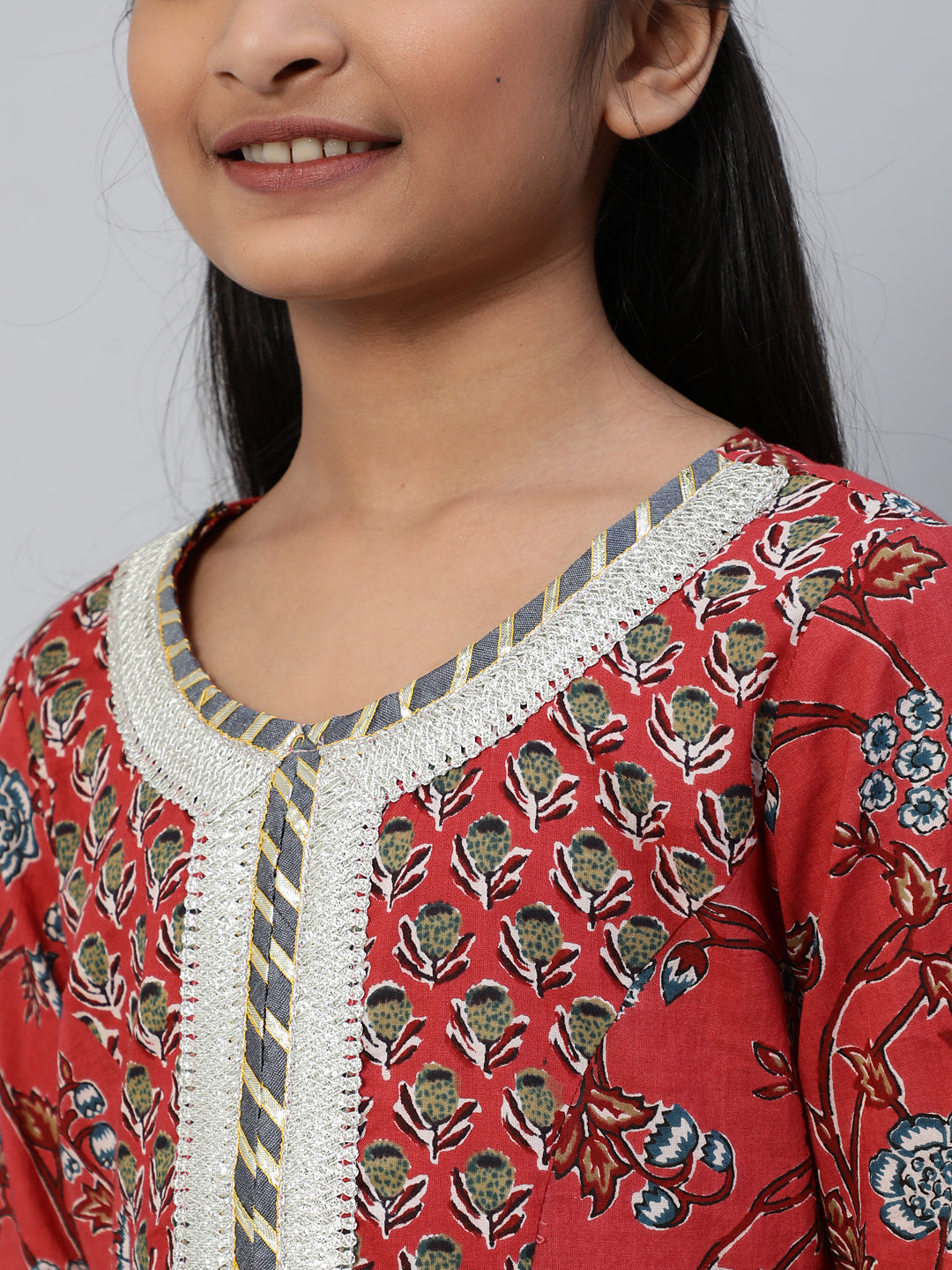 Red Floral Print Jumpsuit - Elganza