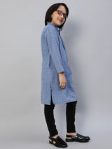 Blue Checked Kurta - Elganza