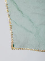 Green Embellished Kurta Sharara With Dupatta - Elganza