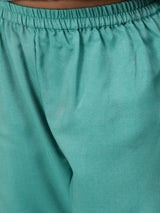Green Woven Kurta With Sharara - Elganza