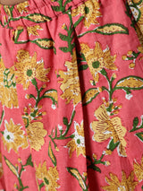 Pink Floral Print Crop Top With Palazzo - Elganza