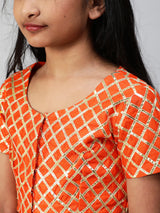 Orange Leheriya Print Lehenga Choli With Dupatta - Elganza