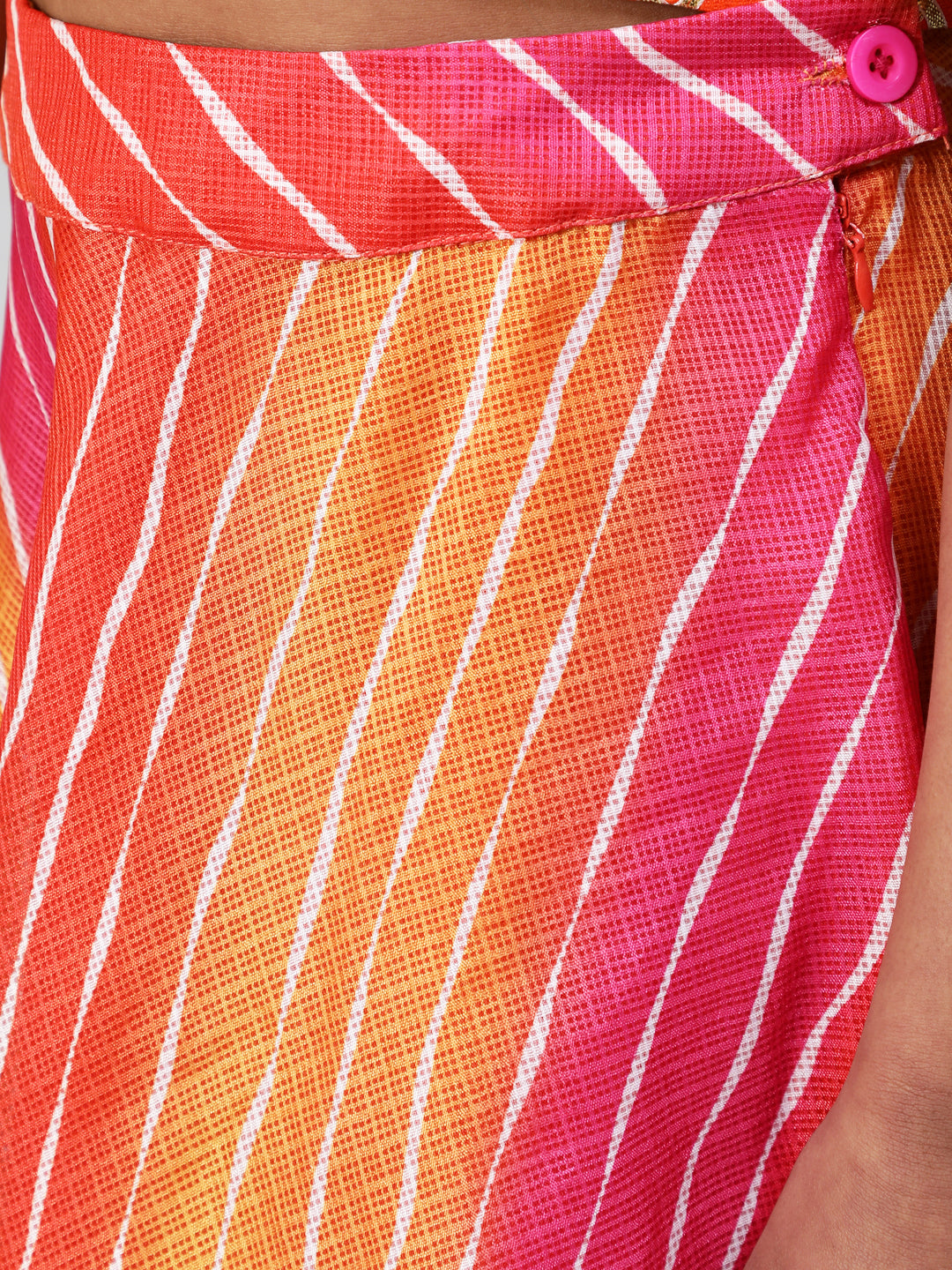 Orange Leheriya Print Lehenga Choli With Dupatta - Elganza