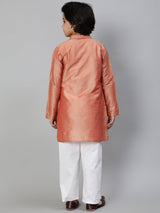 Rose Gold Embroidered Kurta - Elganza