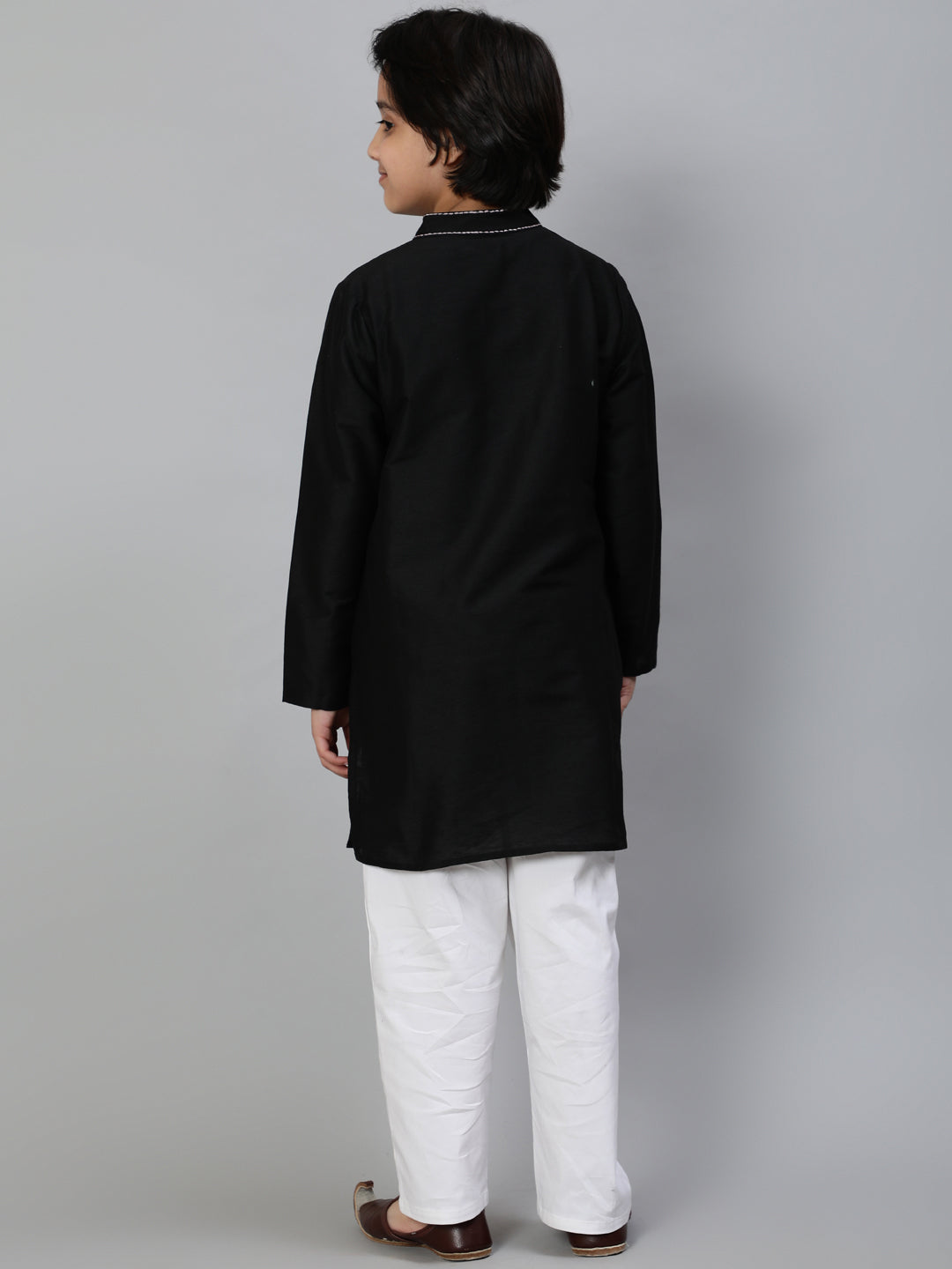 Black Embroidered Kurta - Elganza