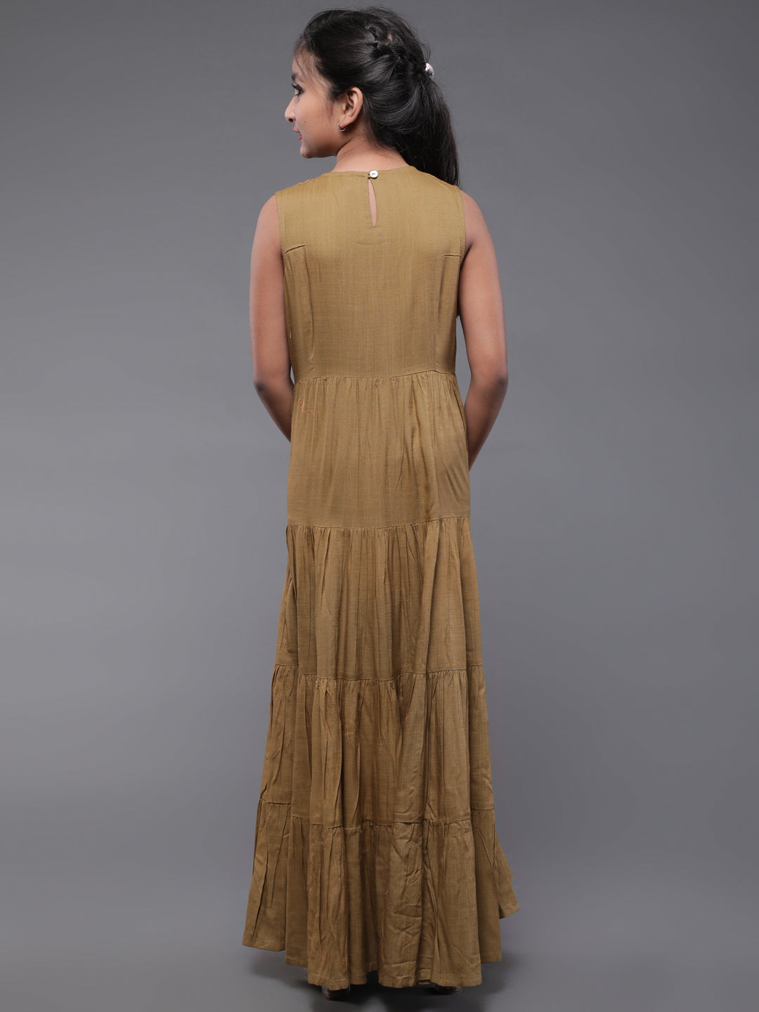Olive Tiered Maxi Dress - Elganza