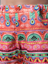 Orange Printed Short - Elganza