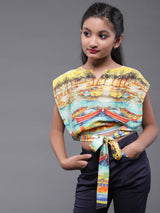 Multicolor Boat Print Top - Elganza