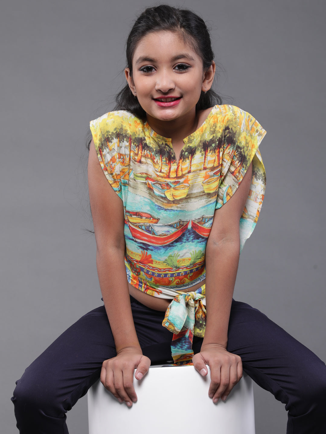 Multicolor Boat Print Top - Elganza