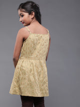 Beige Gold Print Tunic - Elganza