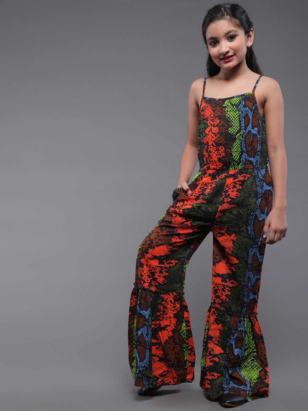 Multicolor Snake Print Jumpsuit - Elganza