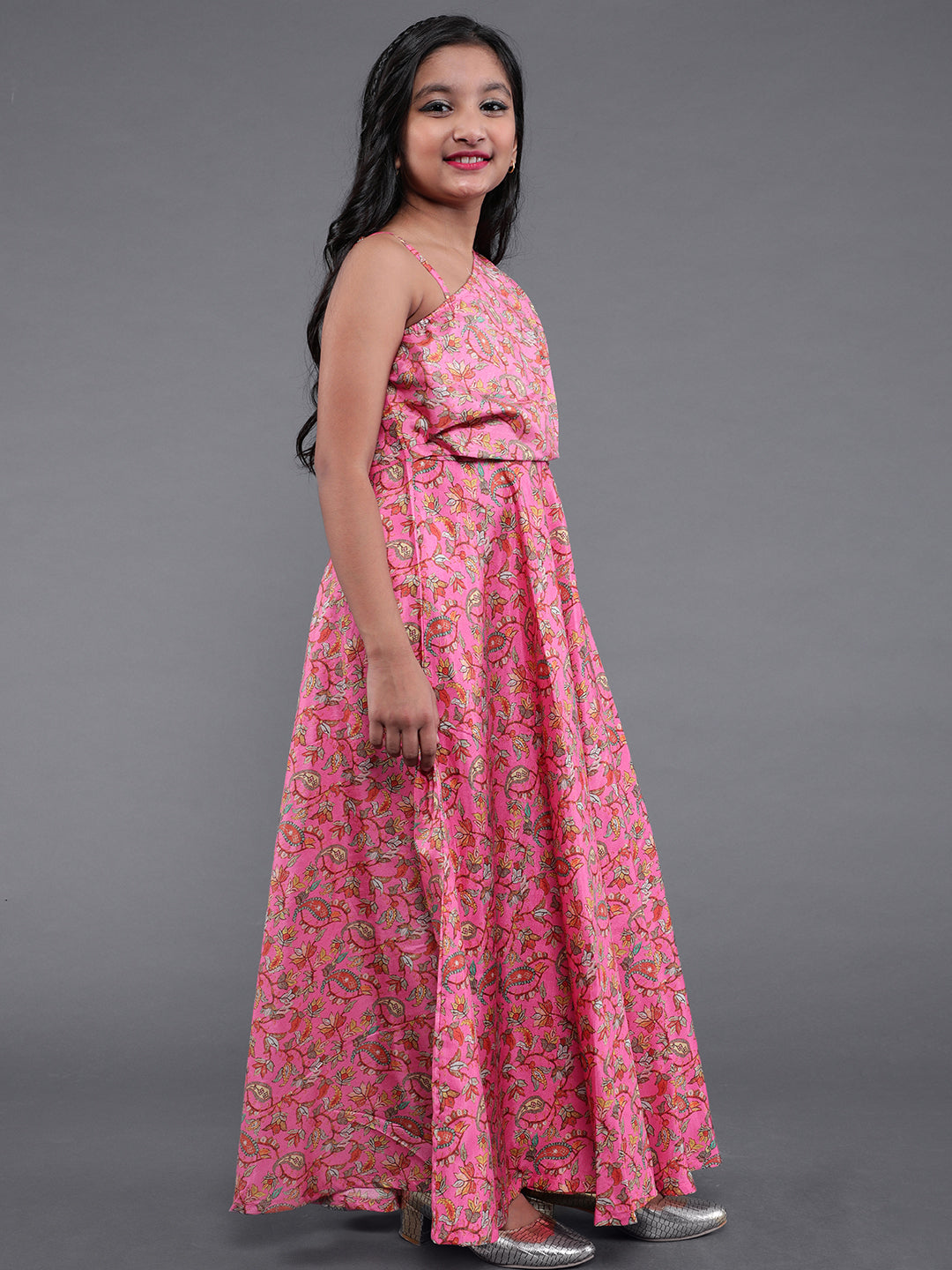 Pink Printed Dress - Elganza