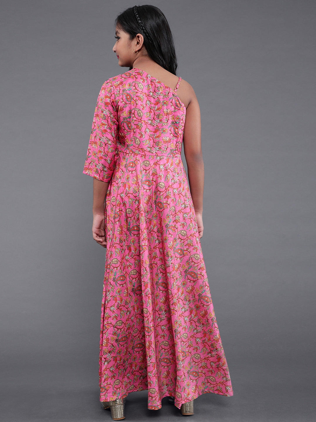 Pink Printed Dress - Elganza