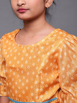 Yellow Printed Lehenga Choli With Dupatta Set - Elganza