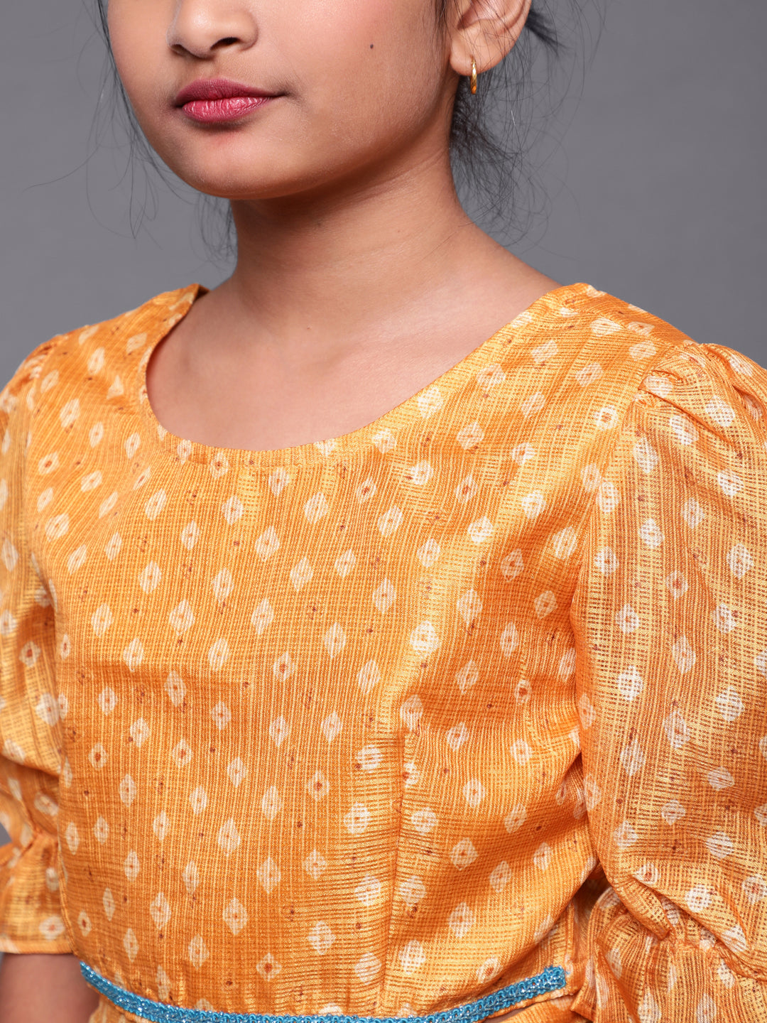 Yellow Printed Lehenga Choli With Dupatta Set - Elganza