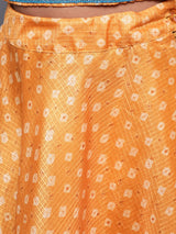 Yellow Printed Lehenga Choli With Dupatta Set - Elganza