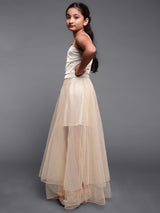 Silver Embellished Flared Maxi Dress - Elganza