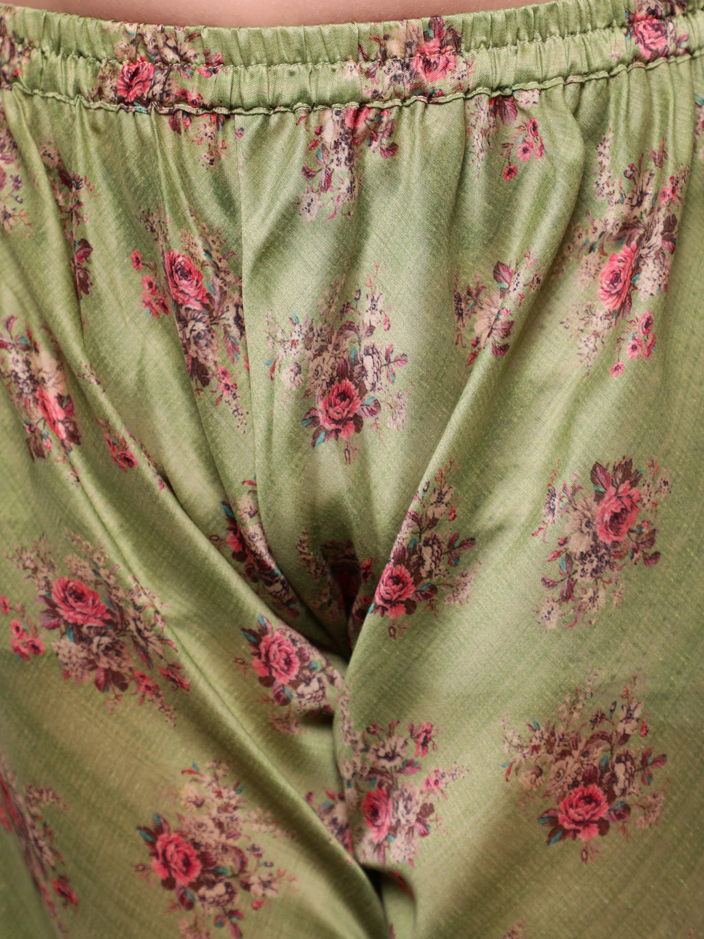 Green Digital Print Long Kurta With Churidar - Elganza
