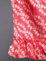 Red Digital Print Lehenga Choli With Ruffle Dupatta - Elganza