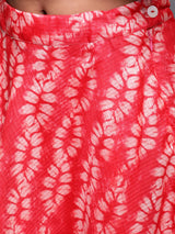 Red Digital Print Lehenga Choli With Ruffle Dupatta - Elganza