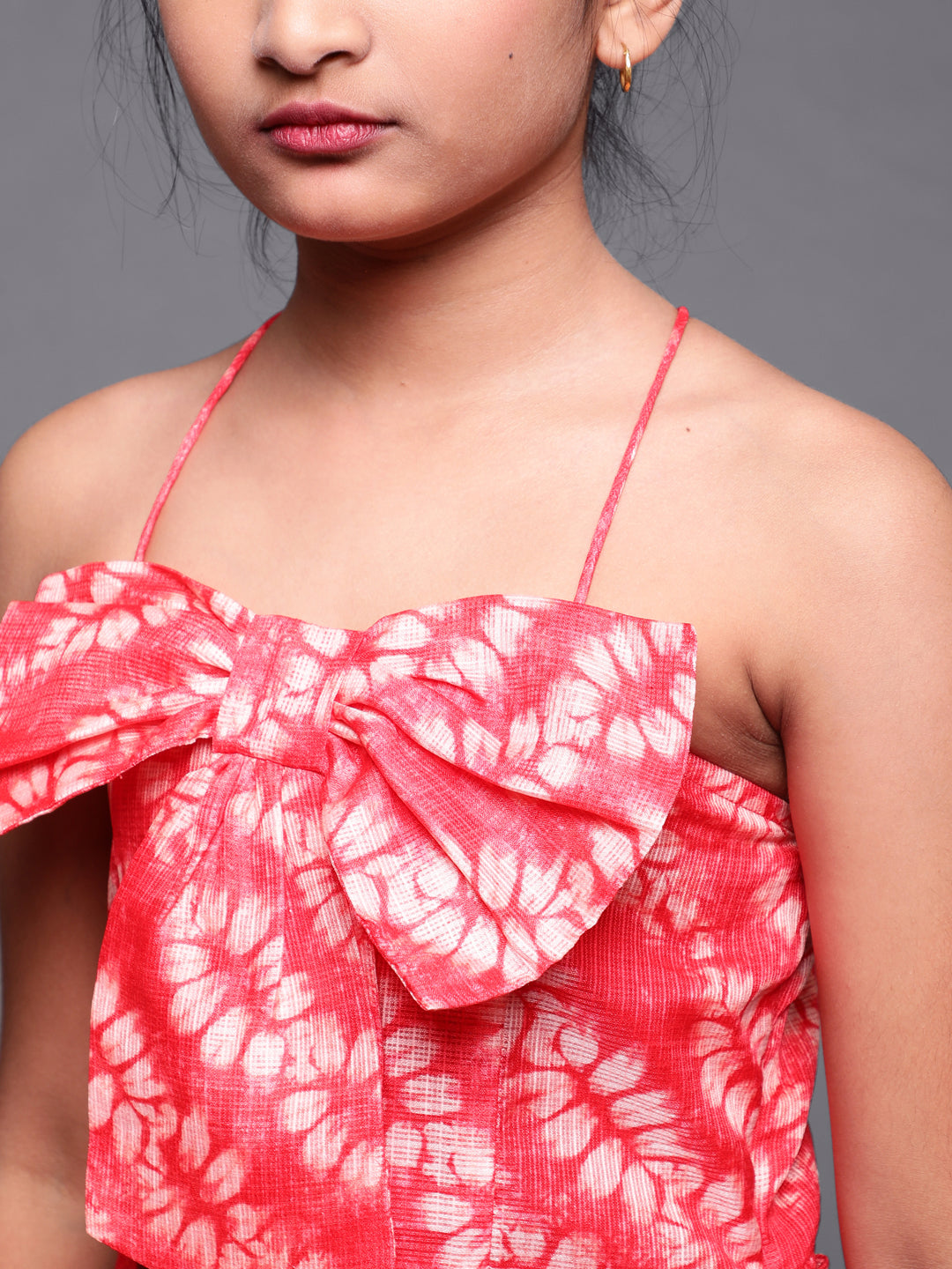 Red Digital Print Lehenga Choli With Ruffle Dupatta - Elganza