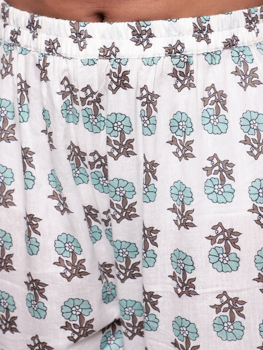 Pastel Green Floral Print Kurta With Sharara - Elganza