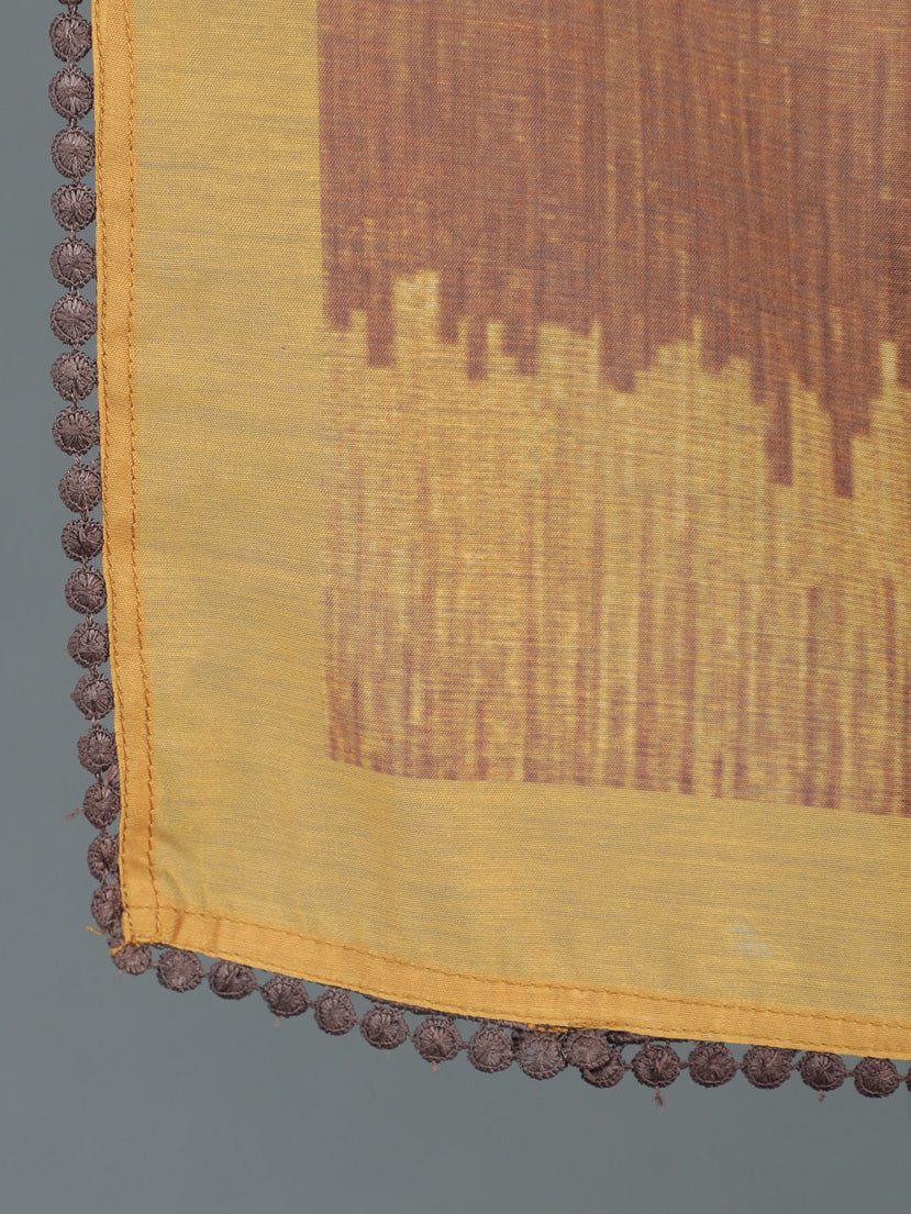 Cream Tie & Dye Print Dress With Dupatta - Elganza