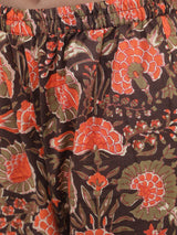 Brown Floral Print Kurta Sharara With Dupatta - Elganza