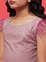 Brown Kurta Palazzo With Sequin Dupatta - Elganza