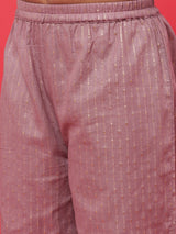 Brown Kurta Palazzo With Sequin Dupatta - Elganza