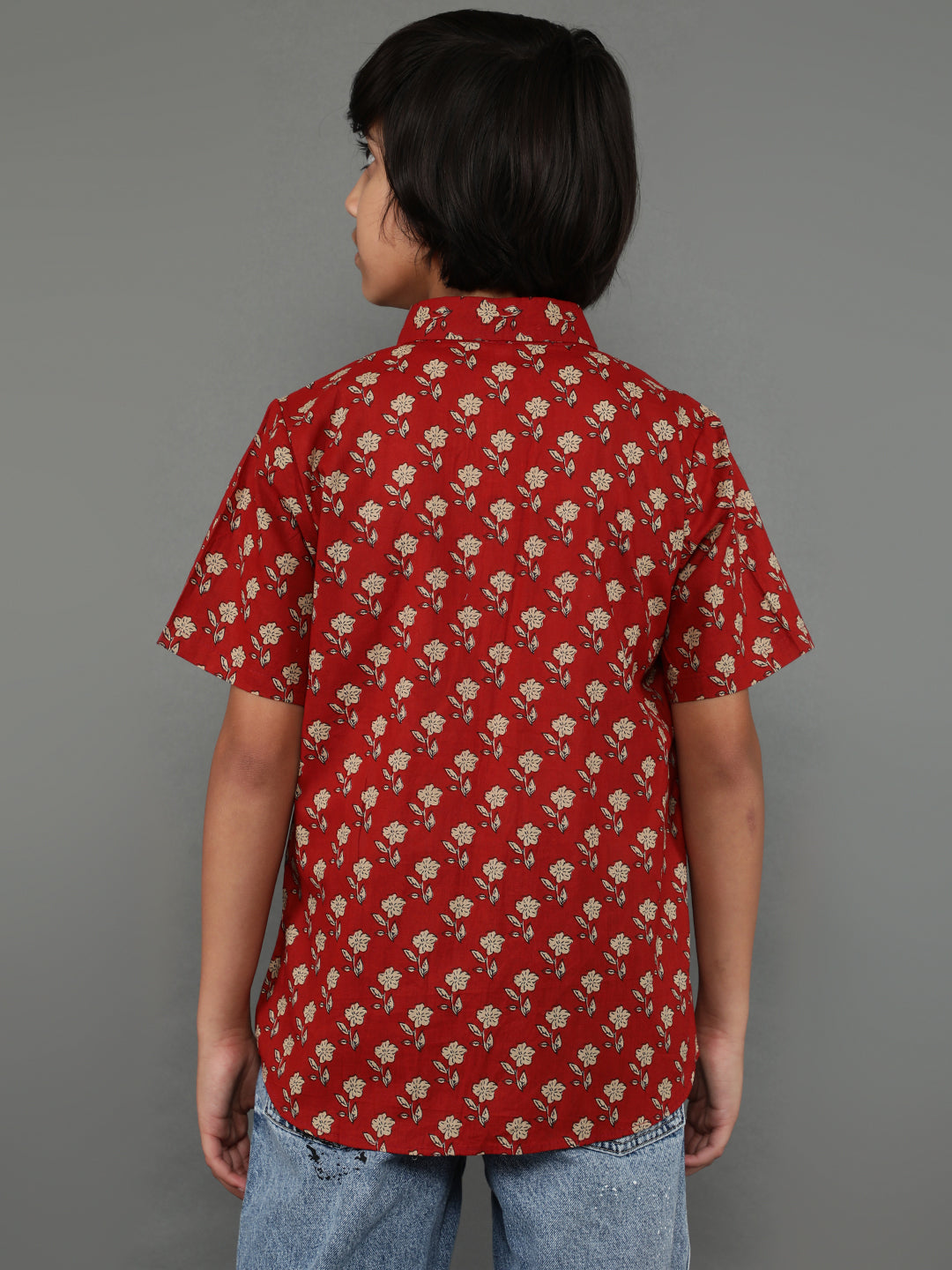 Brown Floral Print Shirt - Elganza