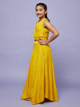 Yellow Checked Lehenga Choli With Dupatta - Elganza
